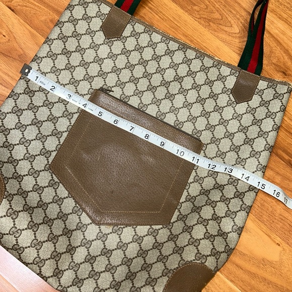 Authentic Vintage Gucci PVC Large Tote Bag with Web Handles - Picture 10 of 16